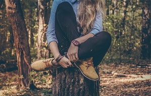 woman, blonde, sit